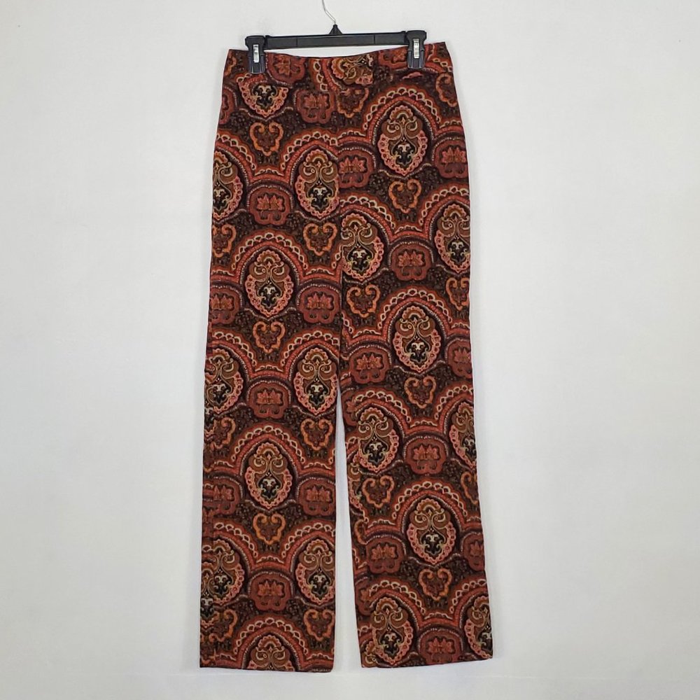 ANTHROPOLOGIE Isabella Bird Corduroy Paisely High Waist Pants 6 EUC